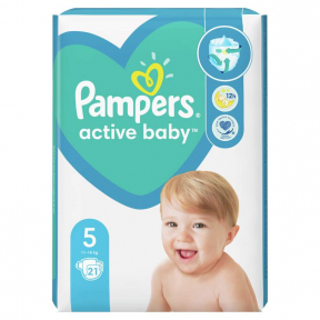 Scutece Active Baby, nr.5, 11-16kg, 21buc, Pampers