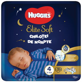 Chilotei de noapte Elite Soft Pants, nr. 4, 9-14kg, 19 bucati, HUGGIES