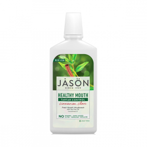Apa de gura Healthy Mouth, cu tea-tree si scortisoara pt gingiile iritate, 473ml, Jason