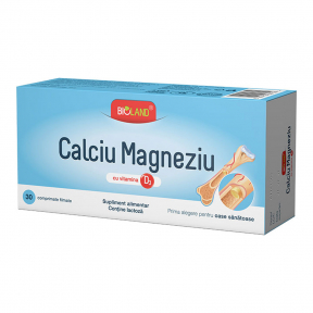 Calciu, Magneziu si Vitamina D3, 30cpr, Bioland