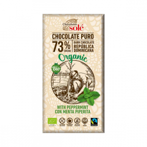 Ciocolata cu 73%  cacao si menta, 100g, BIO, Chocolates Sole