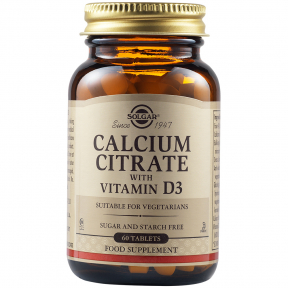 Calcium Citrate+Vitamina D3, 60cps, Solgar