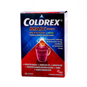 Coldrex Maxgrip fr padure, 10 plicuri, Omega Pharma