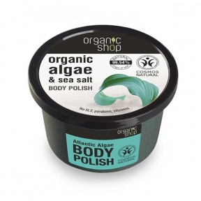 Exfoliant de corp polish cu sare marina si alge Atlantic Algae, 250 ml - Organic Shop