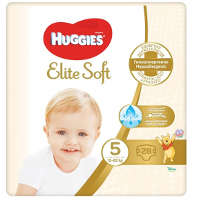 Scutece Elite Soft 5, 12-22kg, 28buc, Huggies