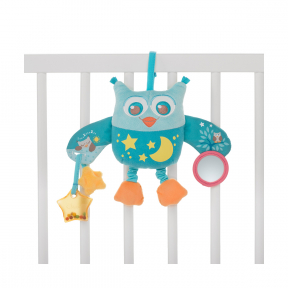 Jucarie Chicco pentru patut cu stelute fosforescente "Bufnita" 0 luni+ Chicco