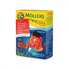 Moller's Omega 3 pestisori, lamaie verde si capsuni, 36 jeleuri, Moller's