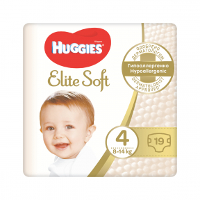 Scutece Elite Soft 4, 8-14 kg, 19 buc, Huggies 