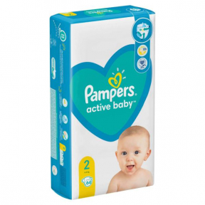Scutece Active Baby, nr 2, 4-8kg, 64buc, Pampers