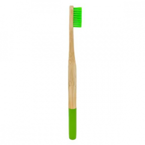 Periuta de dinti, din bambus, pentru adulti, verde, Bamboo