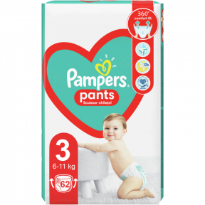 Scutece Pants 3, Activ Baby, 6-11kg, 62buc, Pampers