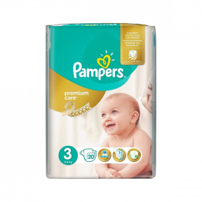 Scutece Premium Care, nr. 3, 20buc, Pampers