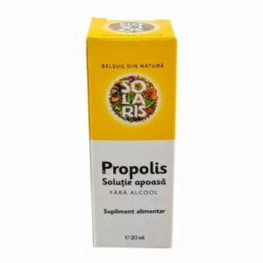 Propolis soluție apoasă, fără alcool, 20 ml, Solaris 