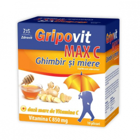 ZDROVIT GRIPOVIT MAX C GHIMBIR+MIERE CTX10 PL