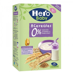 8 Cereale fara lapte, 6+, 340g, Hero Baby 