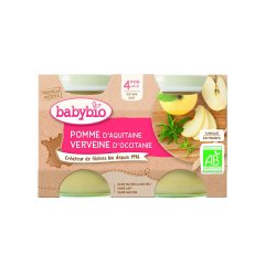 Piure de mere, BIO, 4+ luni, 2 x 130g, Babybio