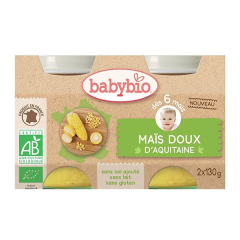 Piure de porumb dulce, 2x130g, BABYBIO 