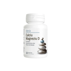 Calciu Magneziu si Vitamina D, 30 capsule, Alevia