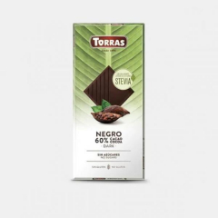 CIOCOLATA NEAGRA 60% CACAO (fara zahar, gluten) (indulcitor stevia) 100gr Torras