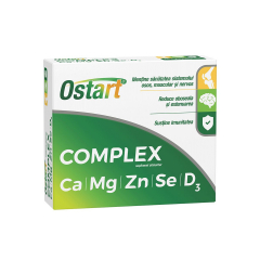 Ostart Complex Ca+Mg+Zn+Se+D3, 20 comprimate, Fiterman Pharma
