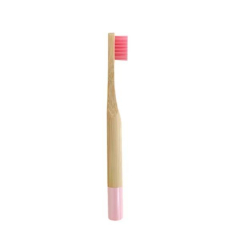 Periuta dentara din bambus, pentru copii, roz, Bamboo