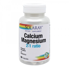Calcium Magneziu + Vit. D, 90cps, Solaray